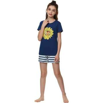 Girls Cat Pajamas Matching Set - Sizes 6-16