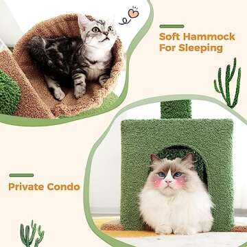 Meow Sir Floor to Ceiling Cat Tree Ajustable Height [82-108 Inches=208-275cm] 6 Tiers Tower Fit for 7-9 Feet Ceiling with Cat Condo Hammock and Sisal Covered Post for Indoor Cats-Green Cactus