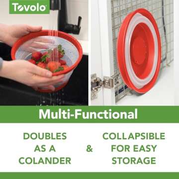 Tovolo Microwave Splatter Cover for Food, 3-Pack (Candy Apple Red) - Collapsible & Vented Silicone Splatter Guard Lid - Microwave Plate & Dish Cover with Handle - BPA-Free Kitchen Gadget for Meal Prep