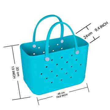 Trymall Large Beach Tote,Waterproof Travel Bags Sandproof Plus Size Handbag for Boat Pool Sports Gym (Blue)