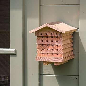 Wildlife World Interactive Wooden Bee House - Pollinator Bee Management System