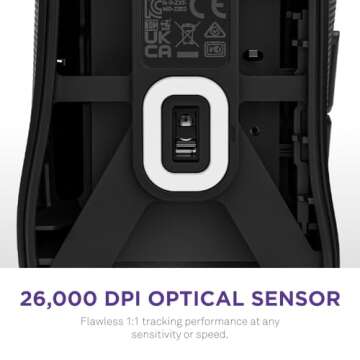 NZXT Lift 2 Ergo, Lightweight Ergonomic Wired Gaming Mouse, Lightweight 61 g Design, 8K Polling Rate, Optical Switches, 26K DPI Optical Sensor, 100% PTFE Feet, Black