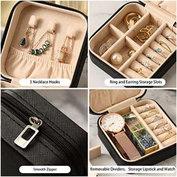 ZPROW Travel Jewelry Organizer - Compact & Stylish