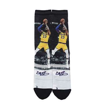 NBA Los Angeles Lakers Lebron James Mens Pop Crew Socks, Multicolor, Large