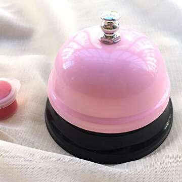 Restaurant Service Table Bell Bar Bell Desk Kitchen Hotel Counter Reception Restaurant Bar Ring for Service Call Bell (Pink)