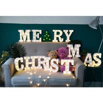 MUMUXI Marquee Light Up Letters | Large Light Up Numbers | Battery Powered and Bright with Every Letter of The Alphabet | for Wedding, Birthday, Party, Celebration, Christmas or Home Decoration (M)