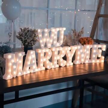 MUMUXI Marquee Light Up Letters | Large Light Up Numbers | Battery Powered and Bright with Every Letter of The Alphabet | for Wedding, Birthday, Party, Celebration, Christmas or Home Decoration (M)