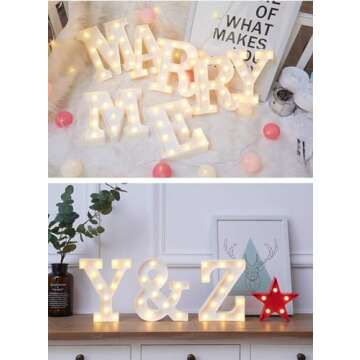 MUMUXI Marquee Light Up Letters | Large Light Up Numbers | Battery Powered and Bright with Every Letter of The Alphabet | for Wedding, Birthday, Party, Celebration, Christmas or Home Decoration (M)