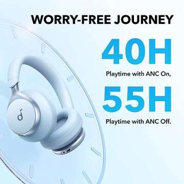 Soundcore by Anker, Space One, Active Noise Cancelling Headphones, 2X Stronger Voice Reduction, 40H ANC Playtime, App Control, LDAC Hi-Res Wireless Audio, Comfortable Fit, Clear Calls, Bluetooth 5.3