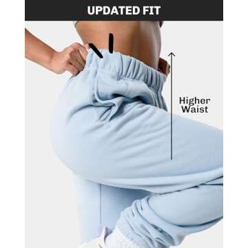 Kamo Fitness CozyTec High-Waisted Sweatpants for Women Baggy: Comfy Lounge Pants with Pockets Crafted from Soft Thick Fleece, Cuffed, Loose Fit, Tall Friendly Joggers for Fall (Skyway, M)