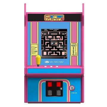 My Arcade Ms. Pac-Man Micro Player Pro: Classic Arcades 6.75" Portable Video Game, Retro Gaming, Playable Video Game Collectible