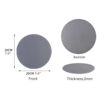 3 Pack Trivets for Hot Dishes - Hot Pads for Kitchen Essentials Set Accessories, Silicone Pot Holders for Hot Pans, Desktop Mats for Kitchen Countertops, Flexible Easy to Wash and Dry-Grey