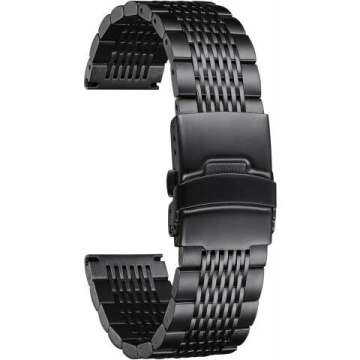 BINLUN Stainless Steel Watch Band - Metal Strap for Men & Women