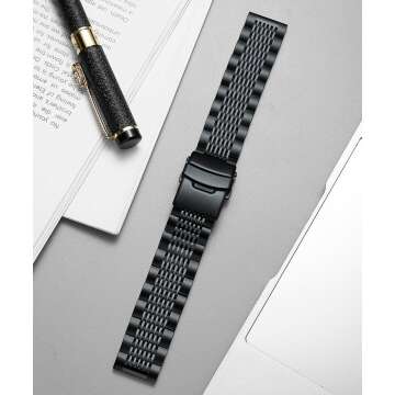 BINLUN Stainless Steel Watch Bands in Various Sizes