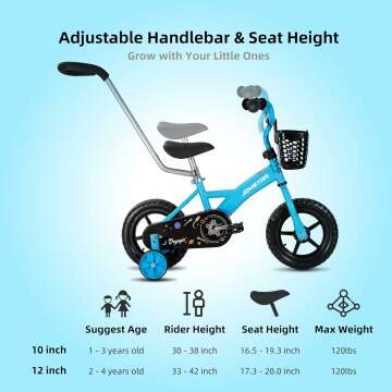 JOYSTAR Kids Bikes 10 & 12 Inch for Toddlers