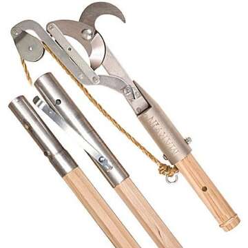 Marvin BULL Pole Pruner and Saw Kit with Hemlock Wood Poles - Natural