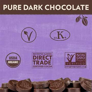 Beyond Good Chocolate | 92% Pure Dark Chocolate Melts, 7oz Pack | Gluten Free, USDA Organic, Direct Trade, Vegan, Kosher, Non-GMO | Single Origin Uganda Chocolate Perfect for Snacking or Baking