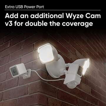 Wyze Cam Floodlight with 2600 Lumen LEDs, Wired 1080p HD IP65 Outdoor Smart Security Camera, Color Night Vision, 270-Degree Customizable Motion Detection, 105dB Siren, and Two-Way Audio (Renewed)