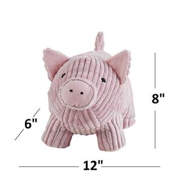 Morgan Home Premium Decorative Door Stopper – Cute & Funny Animal Door Stop Holders for Any Room – Plush Floor Door Stoppers Available in Many Cute Designs – Approx. 12 x 9 x 8 Inches (Pink Pig)