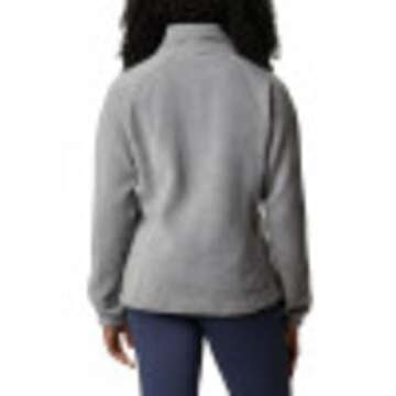 Columbia Women's Benton Springs Full Zip Jacket, Soft Fleece with Classic Fit Light Grey Heather