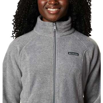 Columbia Women's Benton Springs Full Zip Jacket, Soft Fleece with Classic Fit Light Grey Heather