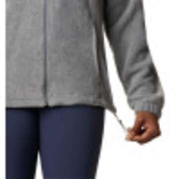 Columbia Women's Benton Springs Full Zip Jacket, Soft Fleece with Classic Fit Light Grey Heather