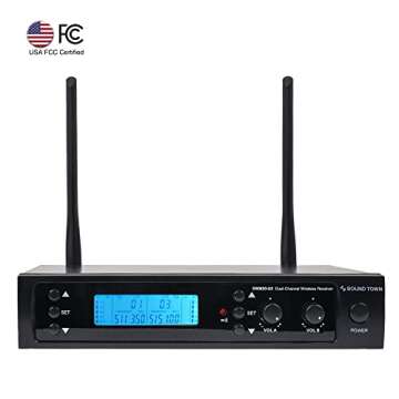 Sound Town 200-Channel Professional UHF Wireless Microphone System with 2 Handheld Microphones, for Church, Business Meeting, Outdoor Wedding and Karaoke