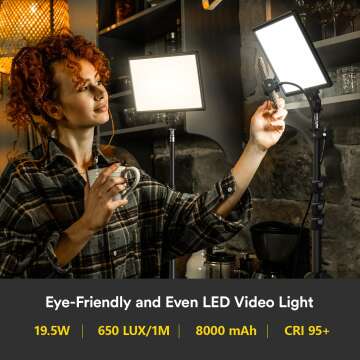 LED Video Light Kit with Stands for Creators