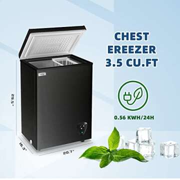 Mini Chest Freezer 3.5 Cu.Ft - Energy Efficient & Quiet