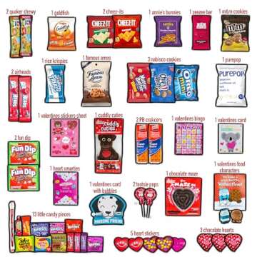 Valentine's Day Gift Care Package (50ct) Snacks Chocolates Candy Gift Box Assortment Variety Bundle Present for Boy Girl Friend Student College Child Husband Wife Boyfriend Girlfriend Love