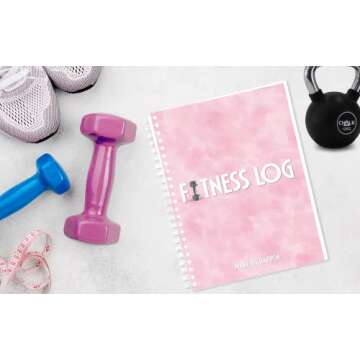 Pink Fitness Journal Workout Book - Fitness Planner - Daily Log Planner - Workout Log Book for Weight Loss, Lifting, WOD for Men & Women to Track Goals & Muscle Gain -Workout Accessories