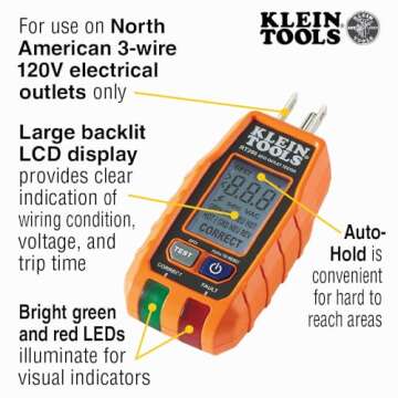 Klein Tools 69355 Digital Multimeter Premium Electrical Test Kit with Non-Contact Voltage Tester, Receptacle Tester, Test Leads