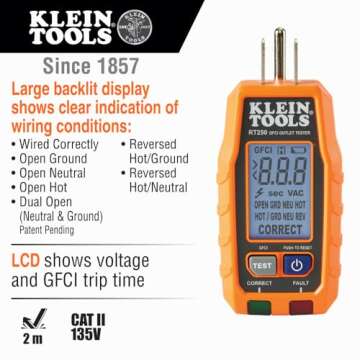 Klein Tools 69355 Digital Multimeter Premium Electrical Test Kit with Non-Contact Voltage Tester, Receptacle Tester, Test Leads