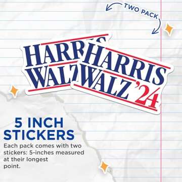 Harris Walz 2024 Election Stickers - Premium Vinyl