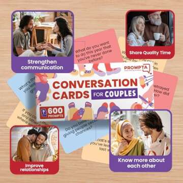 Rayliad 600 Conversation Cards for Couples - Couples Games Relationship Questions - Card Games for Couples - Conversation Starters for Date Night - Couples Game to Connect and Talk - Couples Gifts