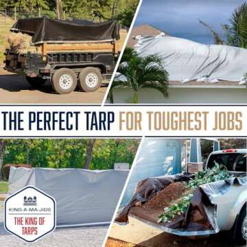 6x8 Heavy Duty Tarp, 10 Mil Thick, Waterproof, High Durability, Tear & Fade Resistant, UV Treated, Grommets Every 18 Inches (6' x '8' Feet)