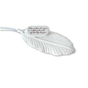 Sympathy Ornament Gift with Feather for Comfort