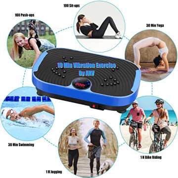 AXV Vibration Plate Exercise Machine Whole Body Workout Vibrate Fitness Platform Lymphatic Drainage Machine for Weight Loss Shaping Toning Wellness Home Gyms Workout