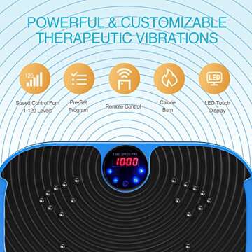 AXV Vibration Plate Exercise Machine Whole Body Workout Vibrate Fitness Platform Lymphatic Drainage Machine for Weight Loss Shaping Toning Wellness Home Gyms Workout