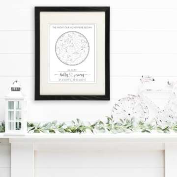 Custom Star Map for Specific Date Art Print | Personalized Star Map | Night Sky Constellation | Anniversary Gifts for Men | Unique Gift for Weddings, Girlfriends, Boyfriends, Engagements, and more!