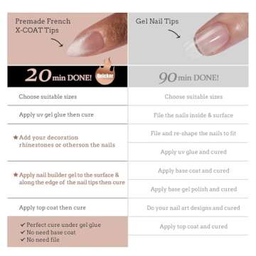 BTArtboxnails XCOATTIPS Press on Nails - Cat Eye Christmas Press on Nails, French Tip Nails Short Almond Nail Tips, Soft Gel Nails False Nail, Soak Off Acrylic Fake Nails Extensions