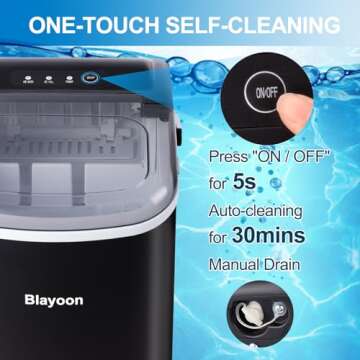 Self-Cleaning Portable Ice Maker for Home Use