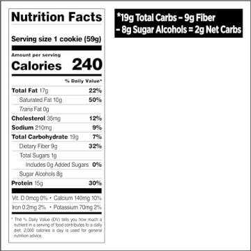 Quest Nutrition Chocolate Chip Protein Cookie; Keto Friendly; High Protein; Low Carb; 12 Count