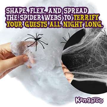 Halloween Decorations Outdoor - Indoor Spider Web, Spooky 200 sq. ft. Cobweb Halloween Patio Party Spider Webs, Spider Web Decoration, Spider Webs Halloween Decorations, Spider Webs & Fake Spiders