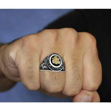 Custom Men's US Army Ring - 0.925 Sterling Silver