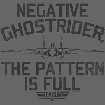 American Classics Top Gun 1980's Military Action Movie Negative Ghostrider Pattern is Full T-Shirt