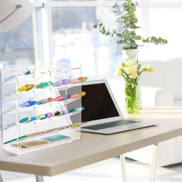 MotiMind Clear Acrylic Pen Organizer for Markers