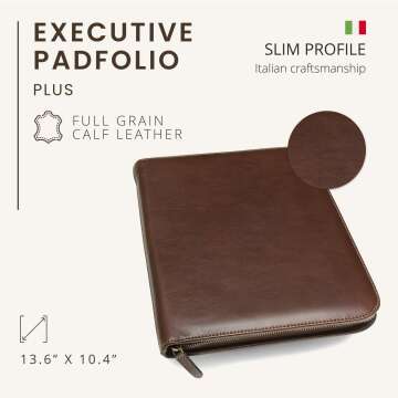 Italian Leather Executive Padfolio