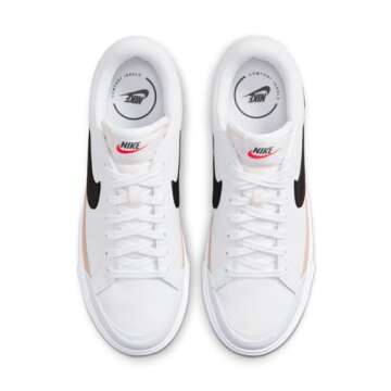 NIKE Women's Court Legacy Lift Sneaker, White/Black-hemp-team Orange, 10