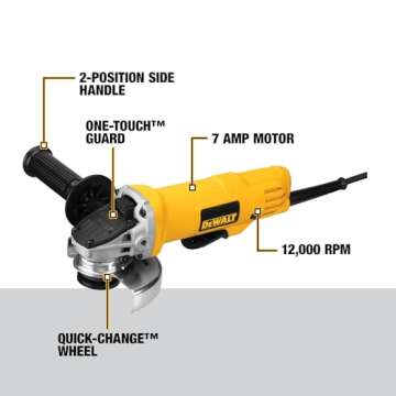 DEWALT 4-1/2-Inch Angle Grinder, 7-Amp, Paddle Switch - Versatile Power Tool